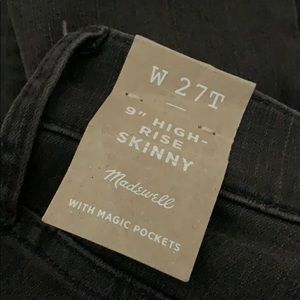 Madewell Tall 9" Mid-Rise Skinny Jeans size 27T